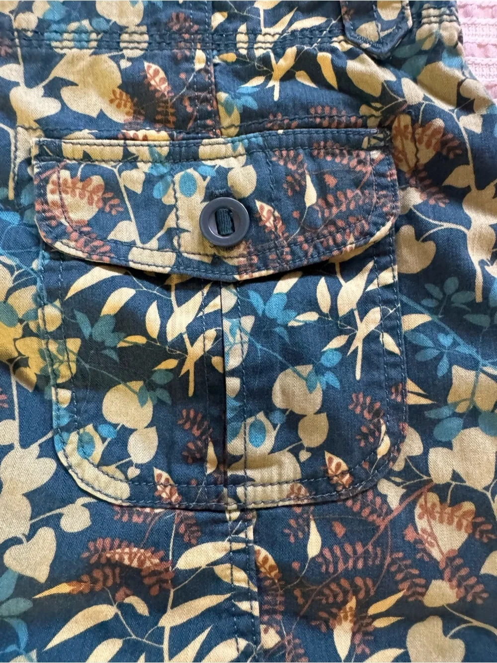 Eddie Bauer Teal & Yellow Floral Mini Skirt